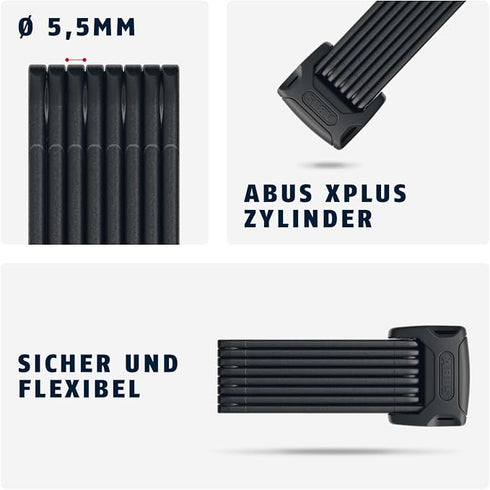 LUCCHETTO ABUS BORDO 6000K/120 BK SH NERO