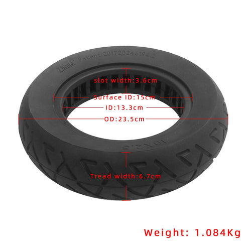 Pneumatico pieno gomma solida ruota 10x2.5-6.1 /255x80 /B34 pollici cerchi 34mm compatibile Kugoo Kirin KuKirin M4/M4 Pro e altri monopattini elettrici